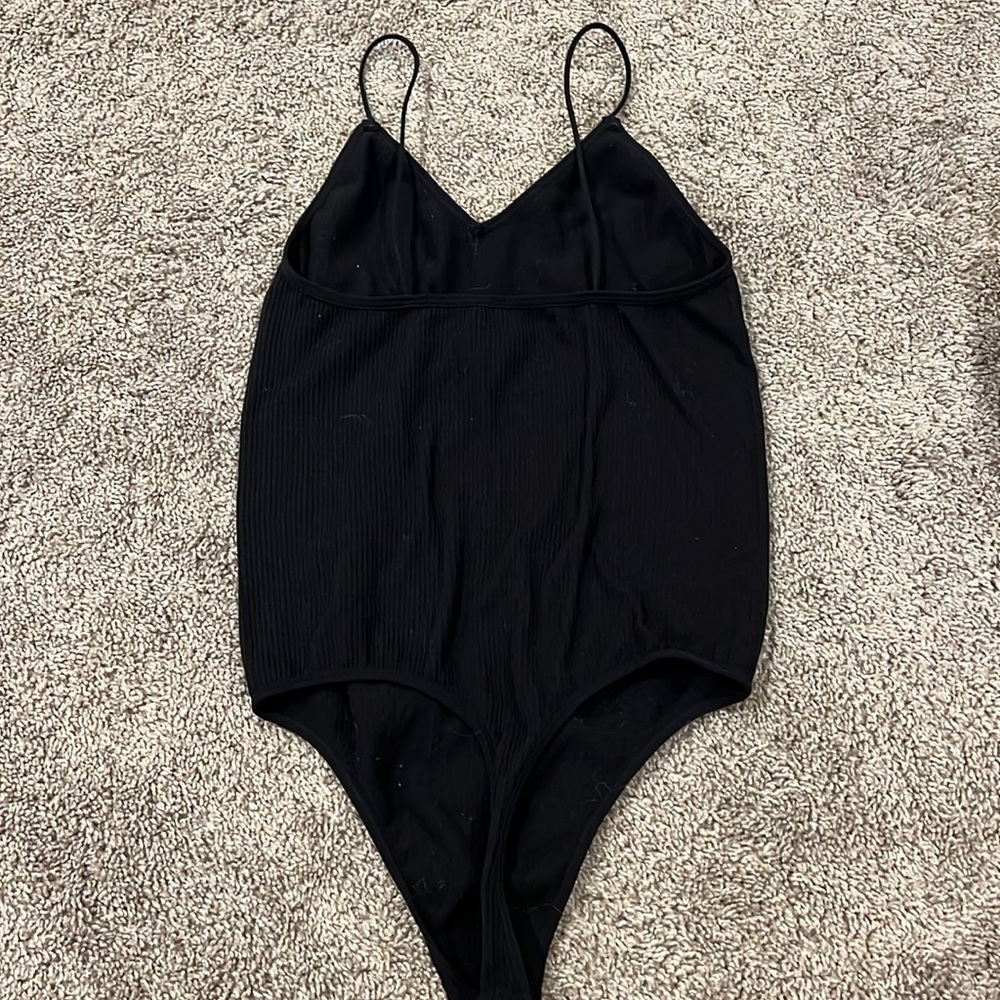 Black Ribbed Bodysuit - Picture 3 of 3